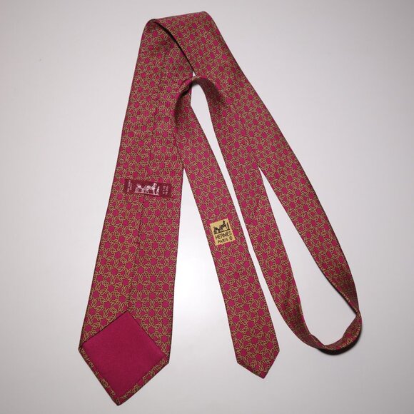 Hermes Paris Equestrian 100% Silk Tie Made In France - Picture 3 of 8